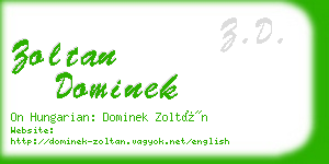 zoltan dominek business card